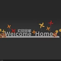 Welcome Home Decoration With Yellow Flowers Red Yellow Pinwheels And Black Background