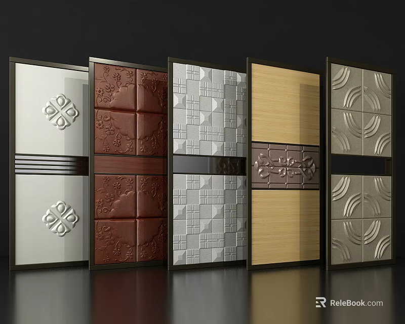 Sliding Doors With Various Designs Different Textures And Color Options 3d model