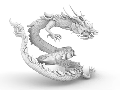 Detailed 3D Dragon Model With Scaled Body And Curved Mythical Design 3d model
