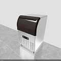 White Commercial Freezer with Dark Brown Lid Digital Display and Ventilation on Gray Floor