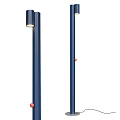 Navy Blue Floor Lamp With Red Button Modern Minimalist Design Home Decor