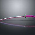 NARUTO Themed Katana Sword With Pink Blue Gradient Blade And Metallic Handle