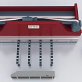 Industrial Hydraulic Bending Machine With Red Metal Structure Supporting Components And Metal Plates