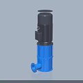Vertical Industrial Pump With Blue Casing And Black Motor Unit