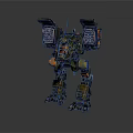 Intricate Sci Fi Mech Robot With Mechanical Armor And Shoulder Panels 3d model