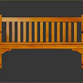 Wooden Outdoor Bench With Armrests And Vertical Slat Back Design