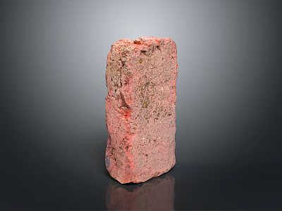 Rough Textured Red Brick With Natural Surface Details On Dark Background 3d model