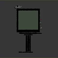Outdoor Digital Information Display With Green Screen And Black Frame Stand