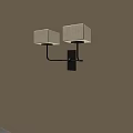 Double Square Shade Wall Sconce With Black Frame And Warm Light 3d model
