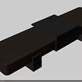 Elegant Modern Minimalist Solid Wood Single Bench With Unique Matte Black Metal Support Structure