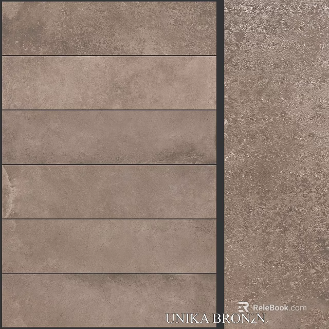 Brown Textured Tile Components For Modern Decorative Wall And Floor Design 3d model 
