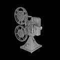 Vintage Projection Monitoring Device With Metal Body Dual Reels And Classic Structure