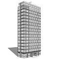 Modern High Rise Office Building With Multiple Windows And Structural Facade 3d model