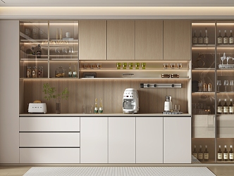 Home wine cabinet SU model 3d model