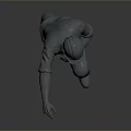 3D Construction Worker Model Wearing Safety Helmet With One Leg Raised And Hand Pointing Forward