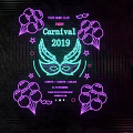 Neon Decorative Lights For Carnival 2019 Party With Balloons And Mask