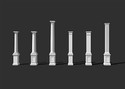 European style column stone column railing column decorative column 3d model