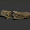 Rough Textured Yellow Stone And Wooden Pieces Displayed On Black Background With Reflection