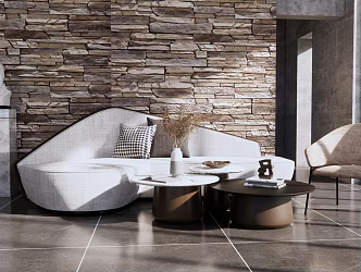 Modern sofa coffee table combination 3d model