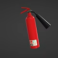 Essential Red Fire Extinguisher With Black Nozzle And Safety Instruction Label 3d model