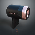 Sleek Black And Rose Gold Modern Hair Dryer With Stand Design