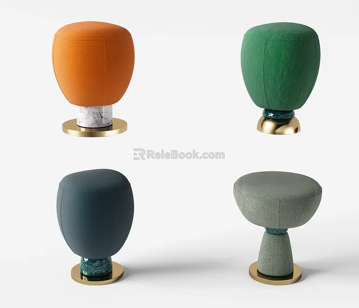 Modern sofa stool fabric sofa stool tail stool combination 3d model