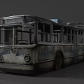 Old Bus Featuring Rusty Metal Body Multiple Windows And Side Doors 3d model