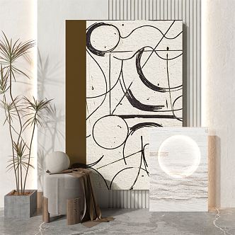 modern abstract painting abstract decorative painting 3d model