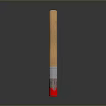 Sturdy Wooden Handle Paintbrush With Red Bristles And Metal Ferrule For Home Supplies