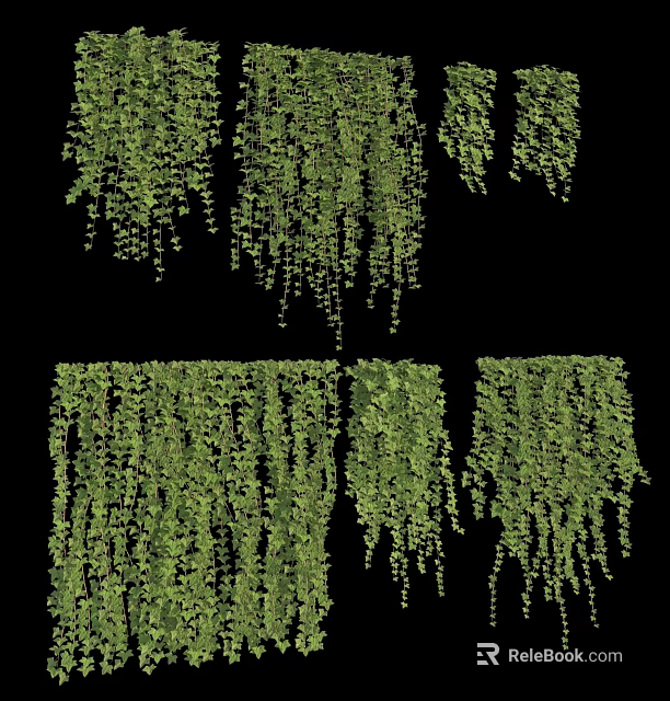 Lush Green Hanging Vines With Dense Cascading Foliage For Natural Decorative Use 3d model 