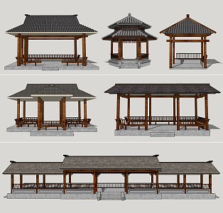 Chinese Pavilion Landscape Facilities 3d model