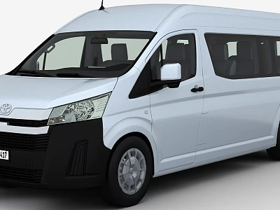 Toyota White Commercial Van Exterior Design For Passenger Transport Vehicle 3d model