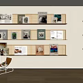 Modern Bookshelf Books and Magazines 3d model