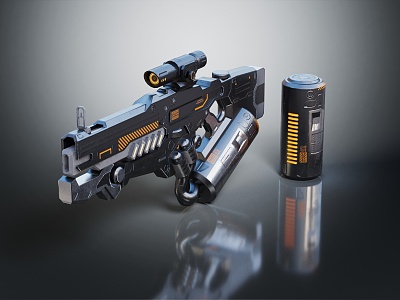 modern sci-fi rifle sci-firearms 3d model