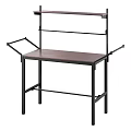 Modern Dressing Table With Black Metal Frame And Brown Tabletop Structure