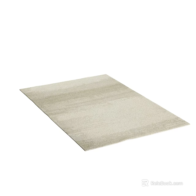 Modern Light Beige Square Carpet With Textured Gradient Pattern For Living Room 3d model