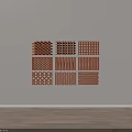 Red Brick Room Dividers With Various Decorative Patterns And Design Styles 3d model