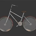 Vintage Silver Frame Bicycle With Red Rimmed Wheels Textured Tires And Reflection On Black Background