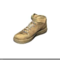 Worn Look Beige High Top Sneakers With Gray Laces And Nike Logo