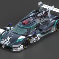 Mercedes Performance Race Car With 97 Number Sleek Design And Teal Accents
