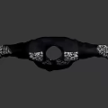 Fashionable Black Shirt With White Floral Patterns On Collar Cuffs And Button Details