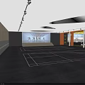 Spacious Fitness Gym With Rows Of Exercise Bikes And Large Screen