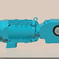 Blue Industrial Gear Motor With Gearbox Heat Sink Mounting Base And Output Shaft