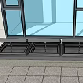 Elegant Detached Villa Exterior Featuring Large Glass Windows And Built In Planters Design