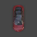 Red Tesla Electric Sedan Featuring Modern Sleek Exterior And Luxury Design