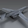 Gray Fighter Jet Military Aircraft Detailed Model With Aerodynamic Design And Landing Gear