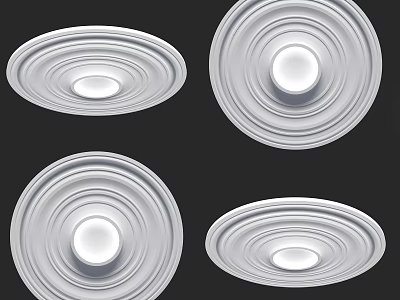Modern Round Ceiling Lights with Multi Layer Design and White Finish for Home Decor 3d model