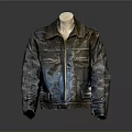 Vintage Distressed Leather Jacket With Classic Design And Zipper Pockets