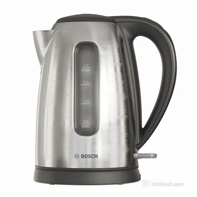 Bosch Stainless Steel Electric Kettle With Water Level Indicator For Daily Use 3d model 