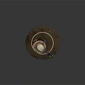 Mystical Totem Character With Old Hat Holding Large Key And Eye Patterns On Circular Base